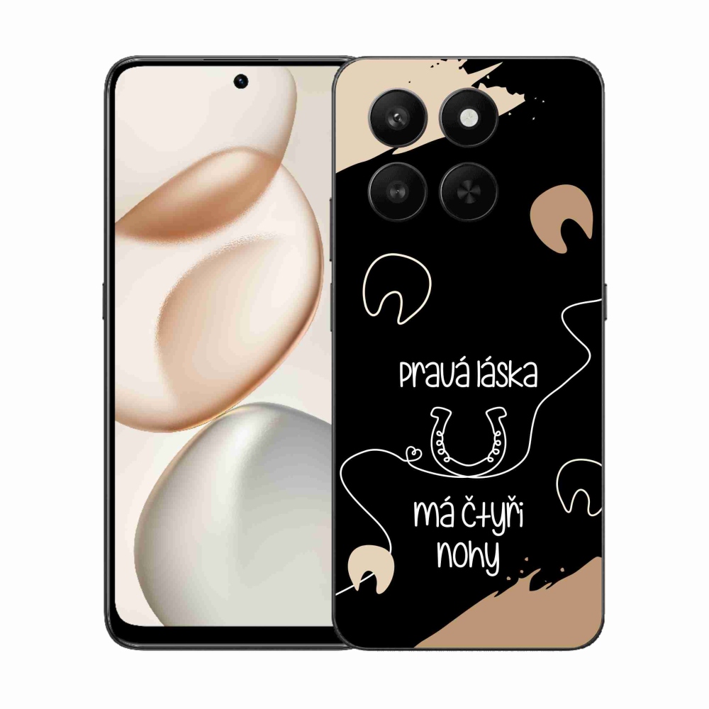 Gelový kryt mmCase na Honor 400 Smart 5G/4G/Honor X7d - koňský motiv černé pozadí