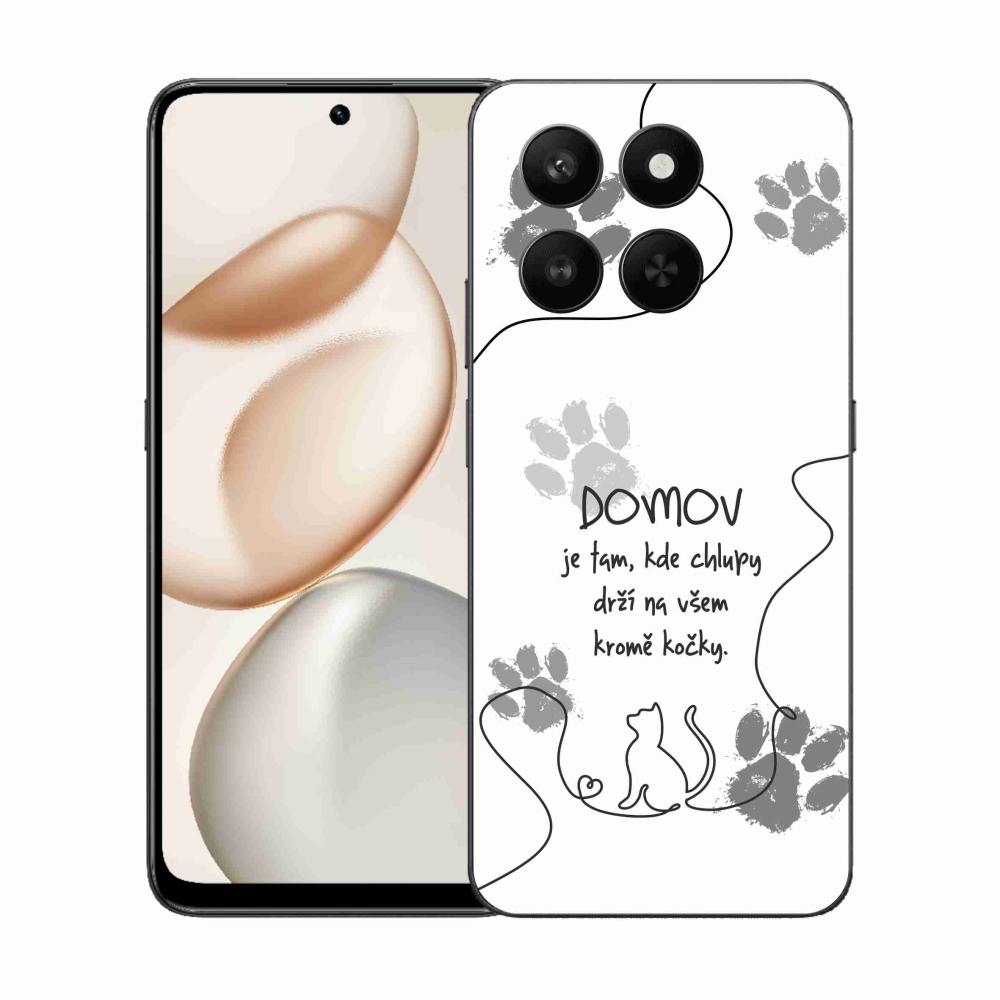 Gelový kryt mmCase na Honor 400 Smart 5G/4G/Honor X7d - kočičí motiv bílé pozadí