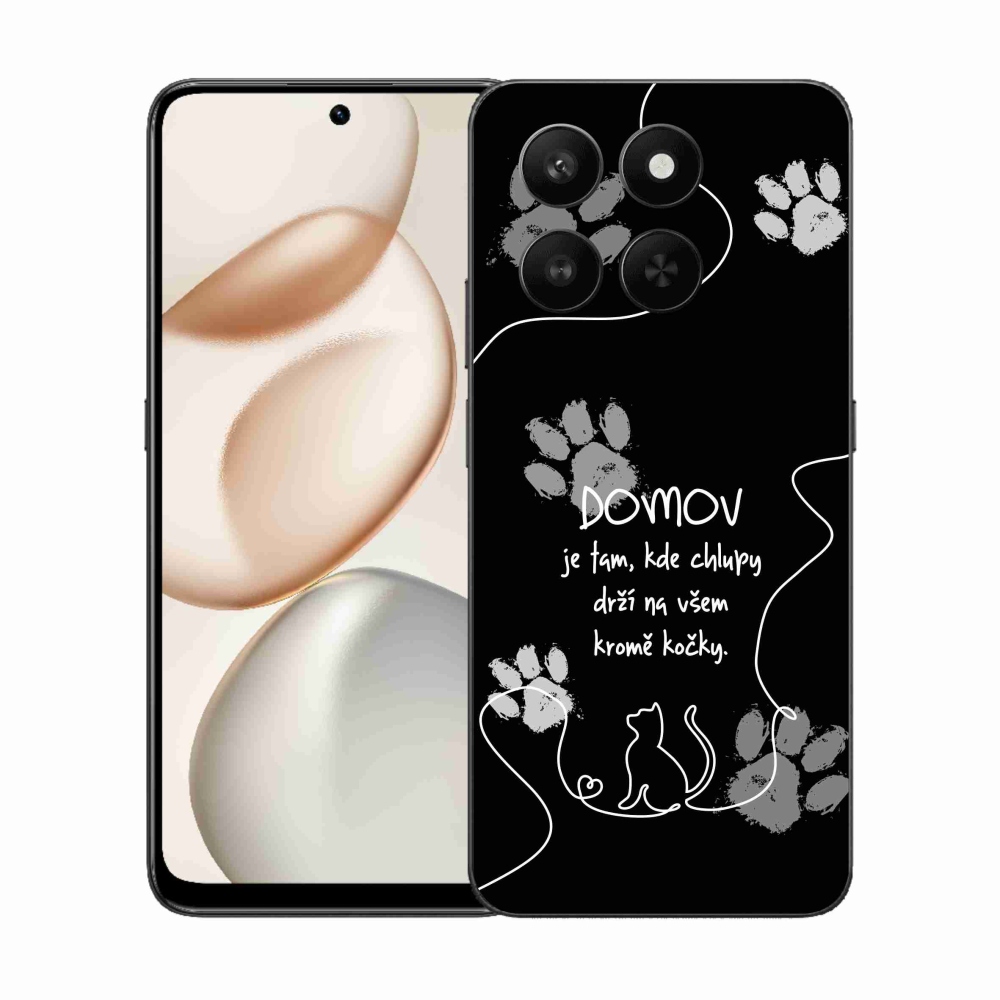 Gelový kryt mmCase na Honor 400 Smart 5G/4G/Honor X7d - kočičí motiv černé pozadí