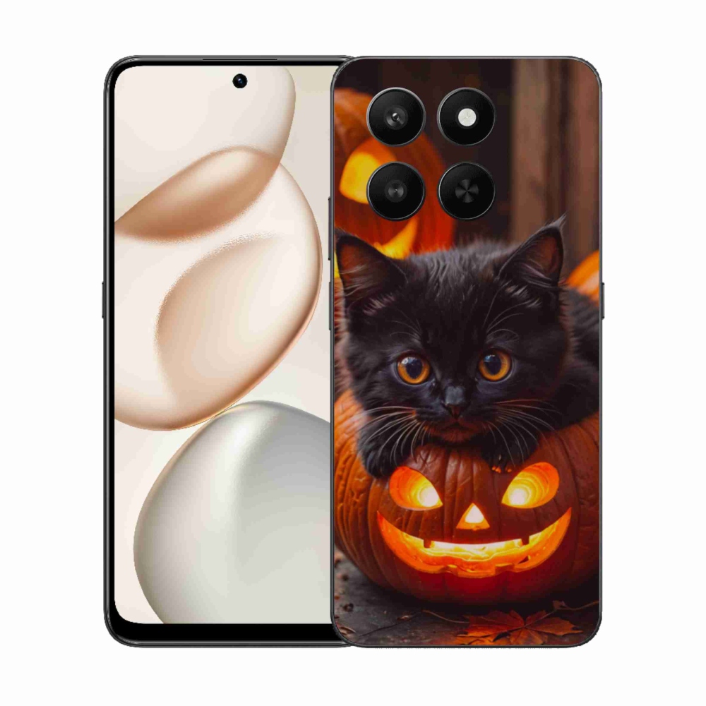 Gelový kryt mmCase na Honor 400 Smart 5G/4G/Honor X7d - kotě a dýně