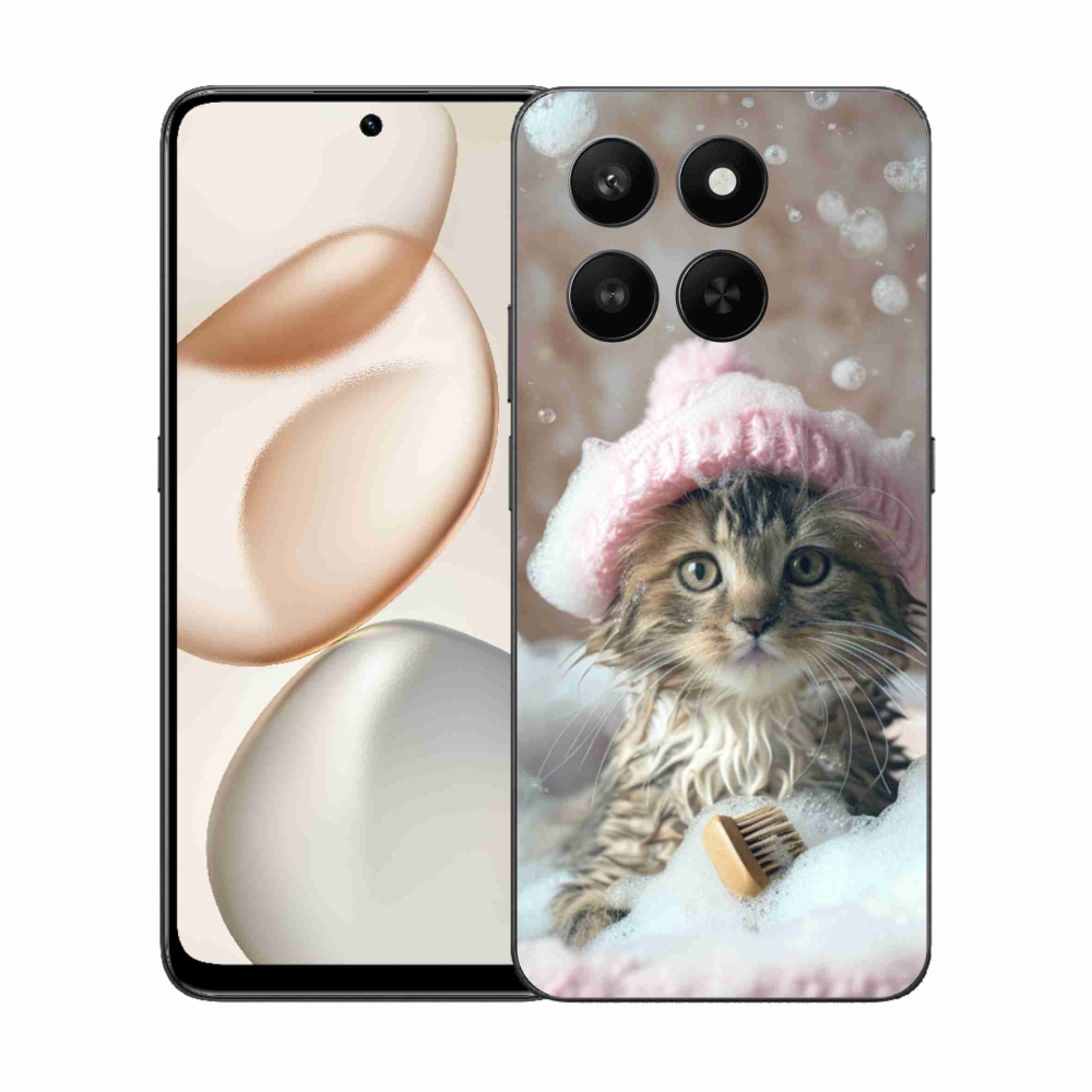 Gelový kryt mmCase na Honor 400 Smart 5G/4G/Honor X7d - kotě a koupel