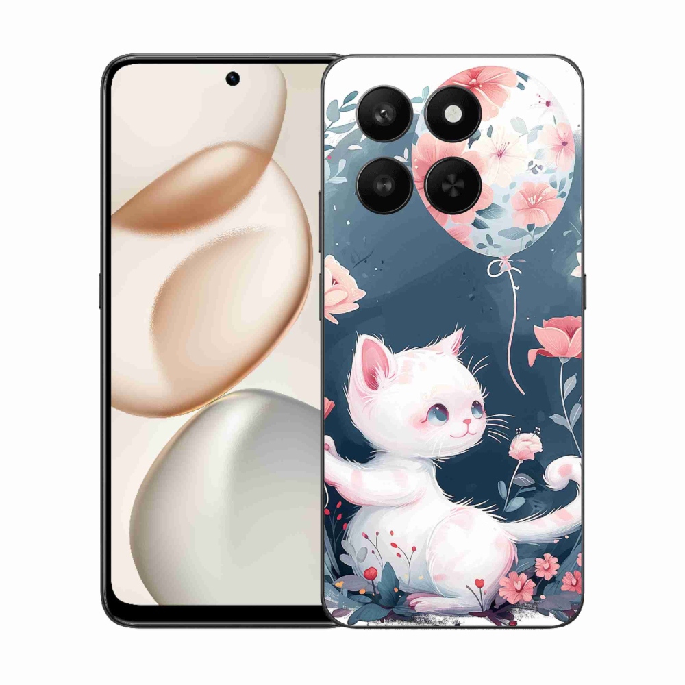 Gelový kryt mmCase na Honor 400 Smart 5G/4G/Honor X7d - kotě s balónkem