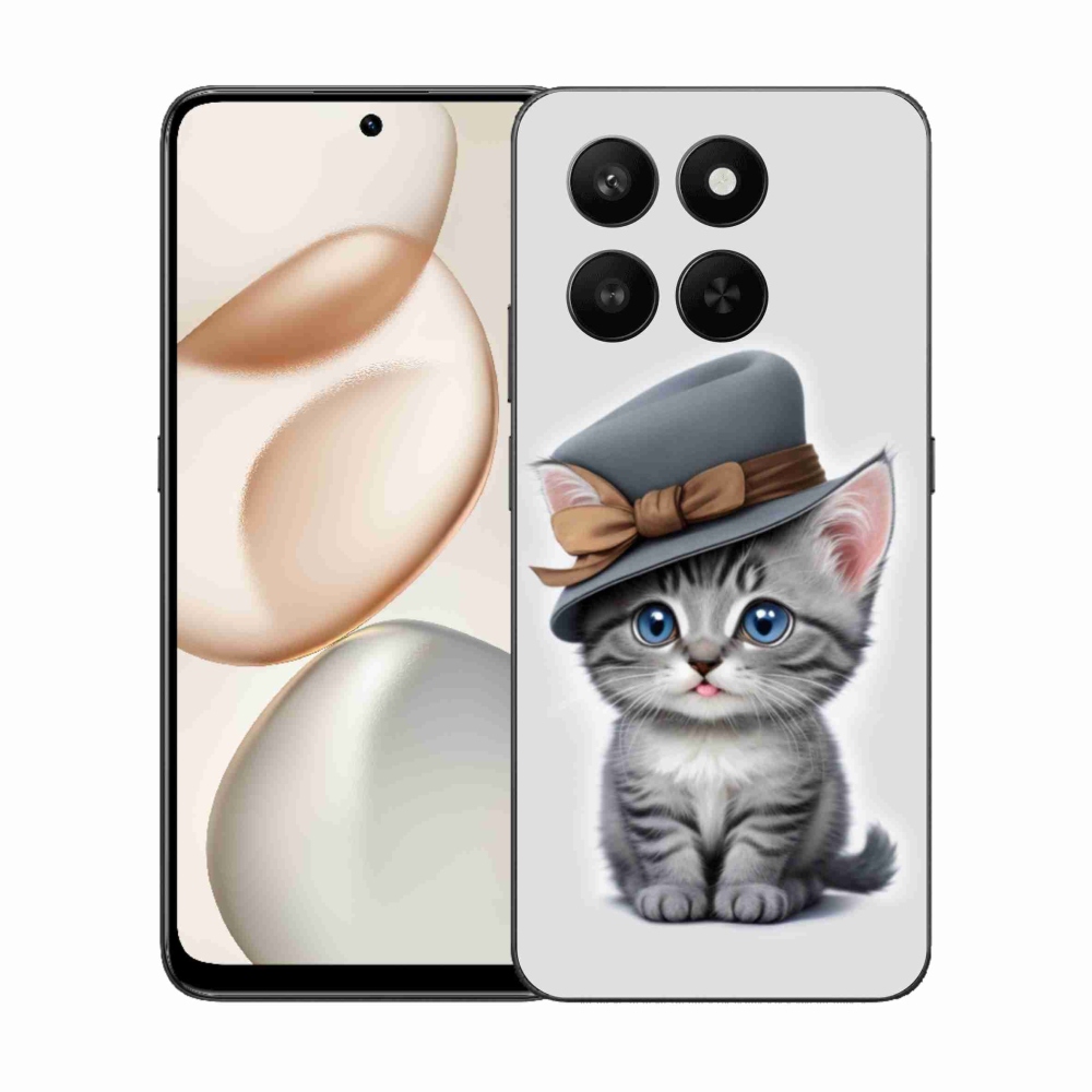 Gelový kryt mmCase na Honor 400 Smart 5G/4G/Honor X7d - kotě s kloboukem