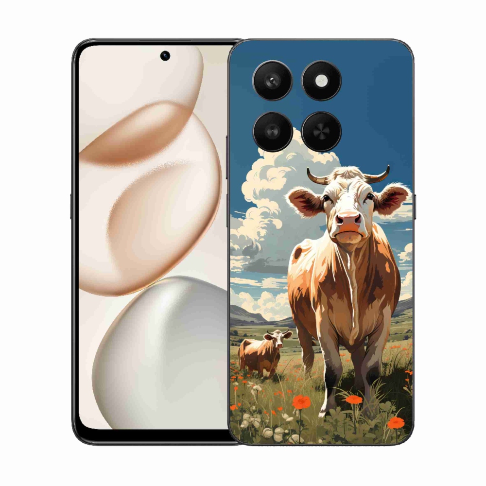 Gelový kryt mmCase na Honor 400 Smart 5G/4G/Honor X7d - krávy na louce
