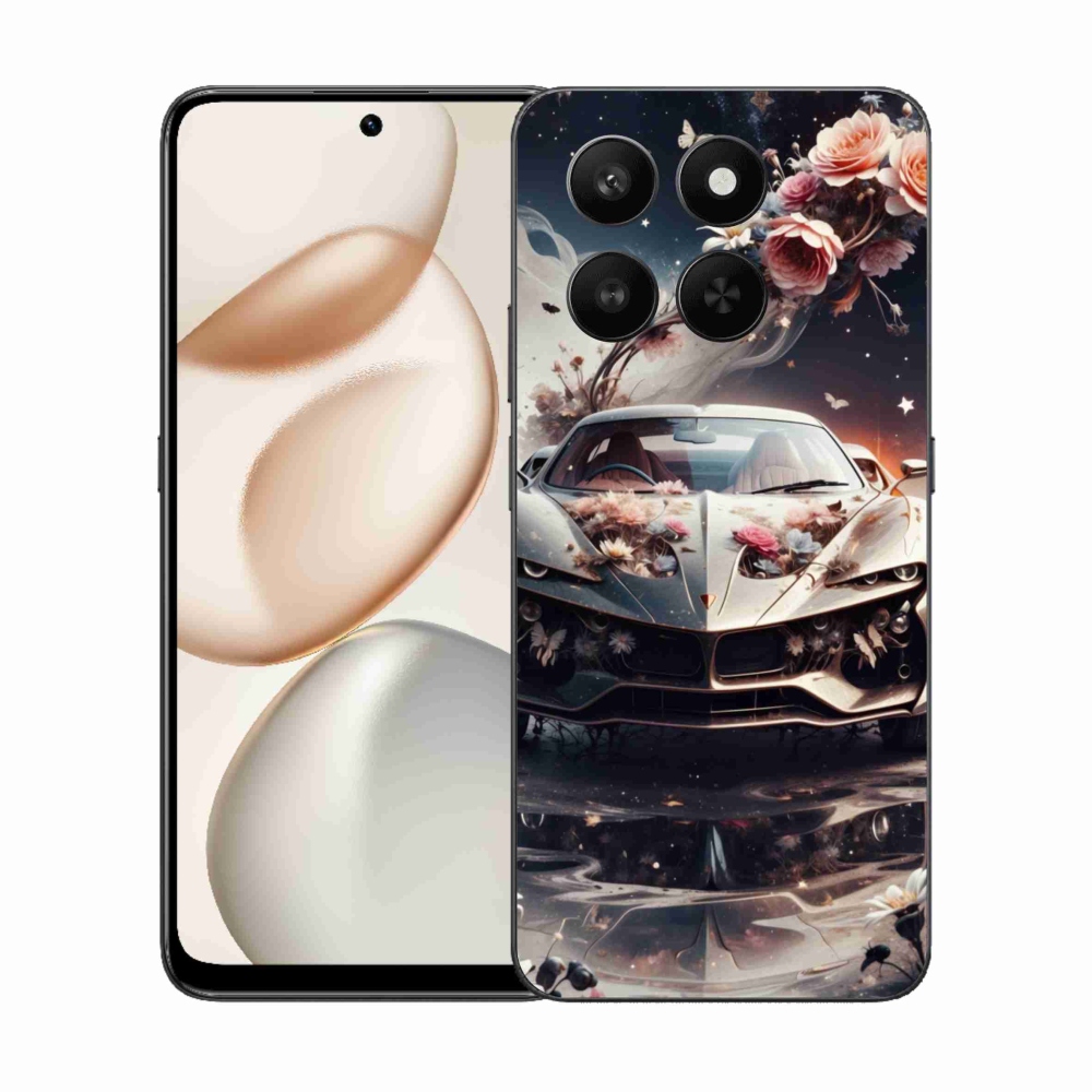 Gelový kryt mmCase na Honor 400 Smart 5G/4G/Honor X7d - květinový sportovní vůz