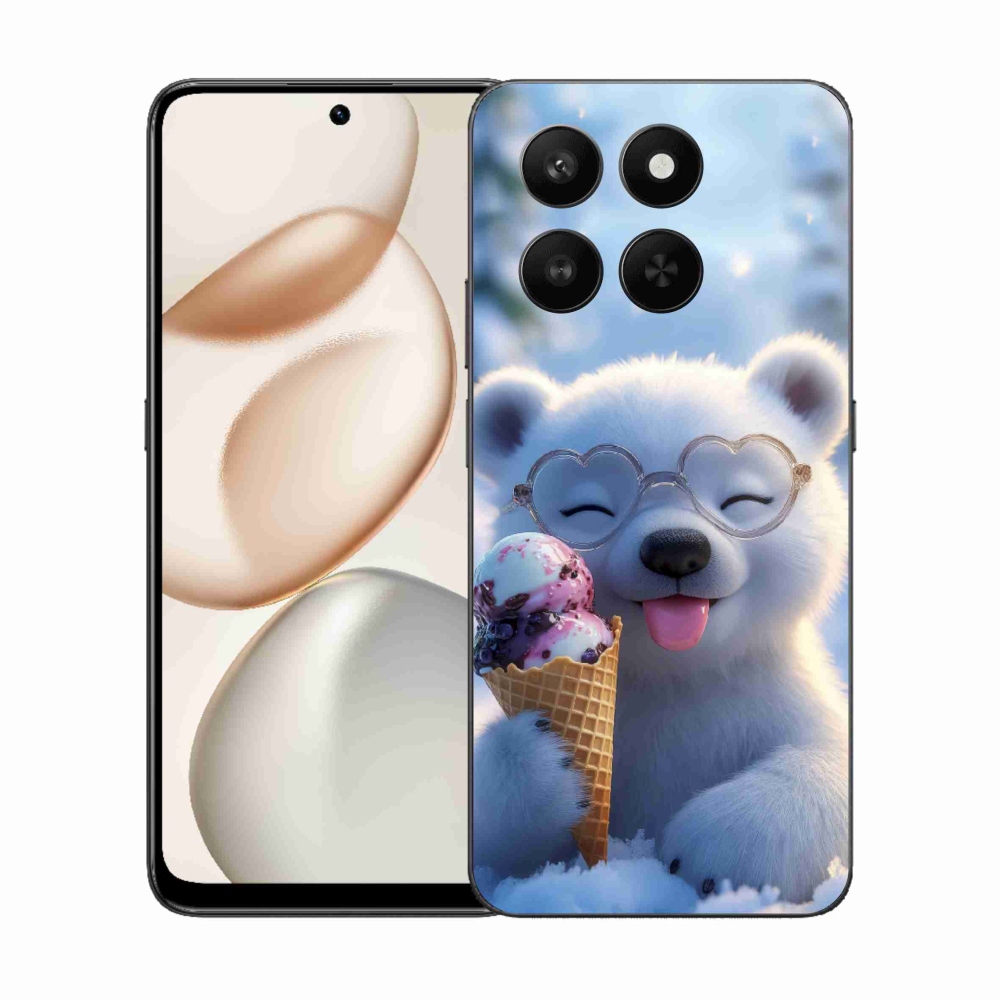 Gelový kryt mmCase na Honor 400 Smart 5G/4G/Honor X7d - medvídek se zmrzlinou