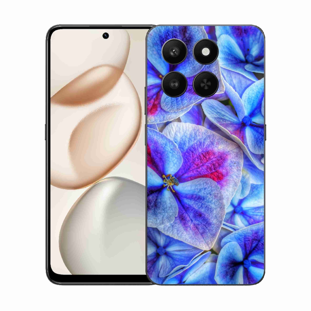 Gelový kryt mmCase na Honor 400 Smart 5G/4G/Honor X7d - modré květy 1