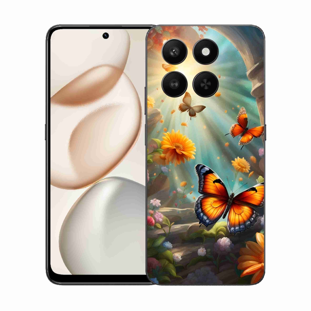 Gelový kryt mmCase na Honor 400 Smart 5G/4G/Honor X7d - motýlí zahrada 2