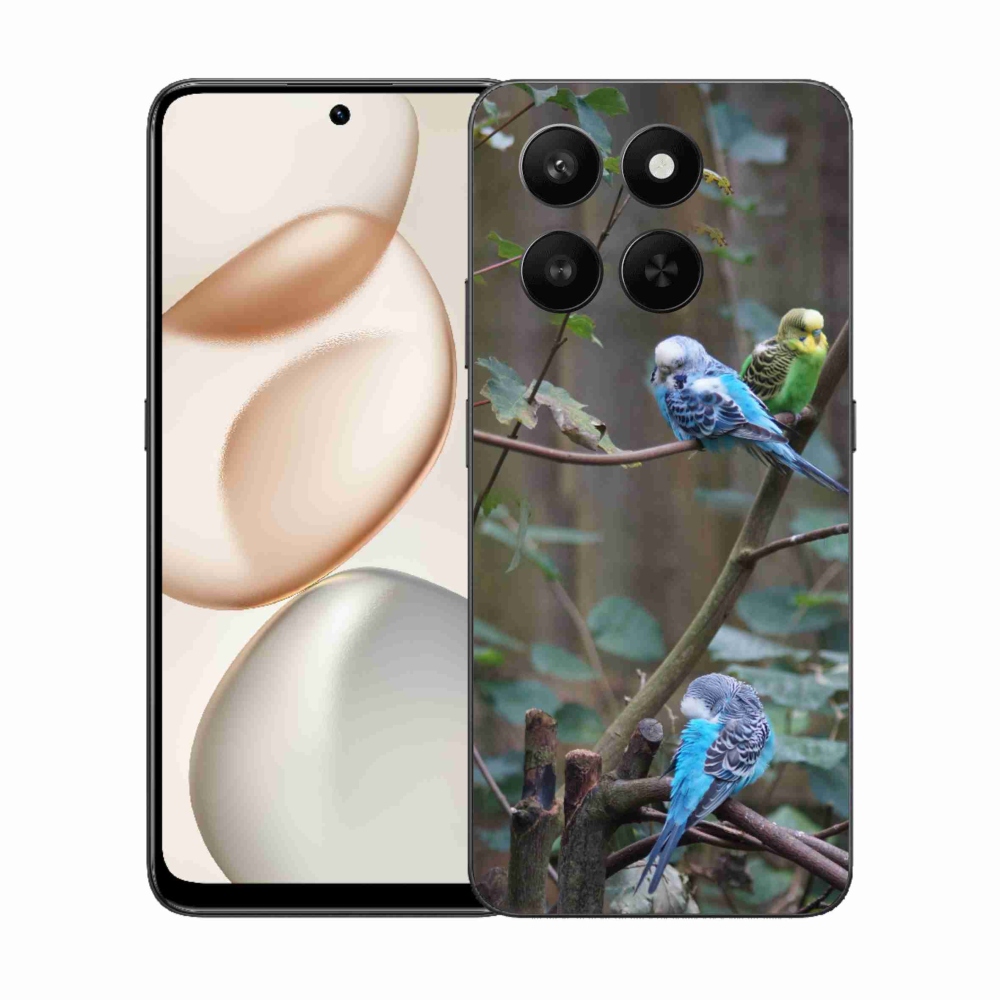 Gelový kryt mmCase na Honor 400 Smart 5G/4G/Honor X7d - papoušci na větvi
