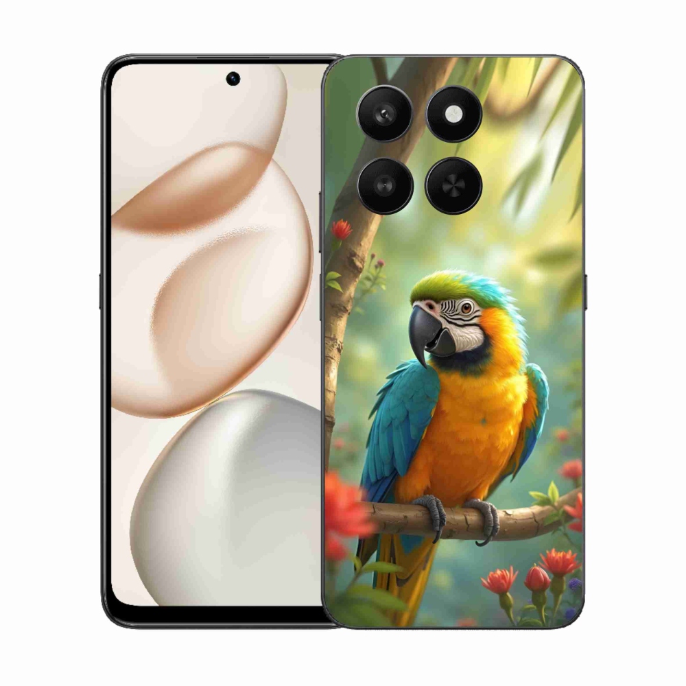 Gelový kryt mmCase na Honor 400 Smart 5G/4G/Honor X7d - papoušek ara modrožlutá