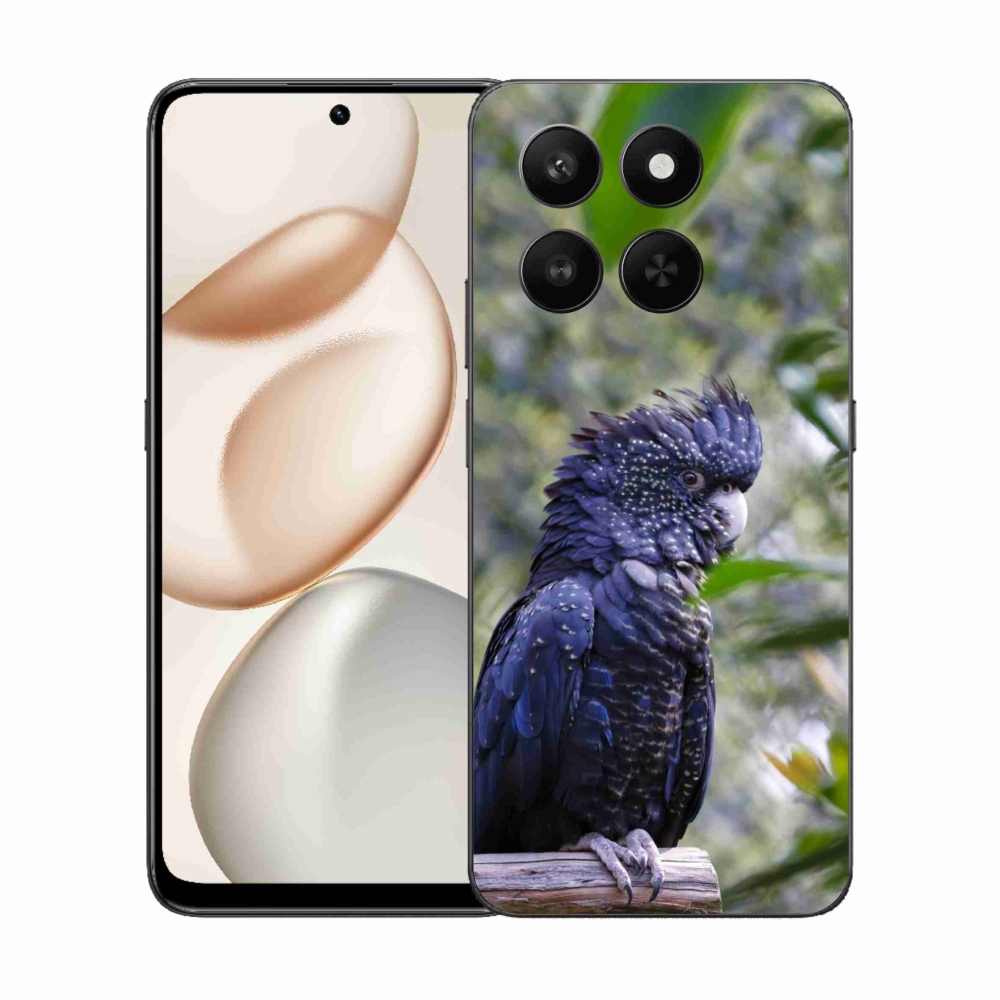 Gelový kryt mmCase na Honor 400 Smart 5G/4G/Honor X7d - papoušek kakadu černý