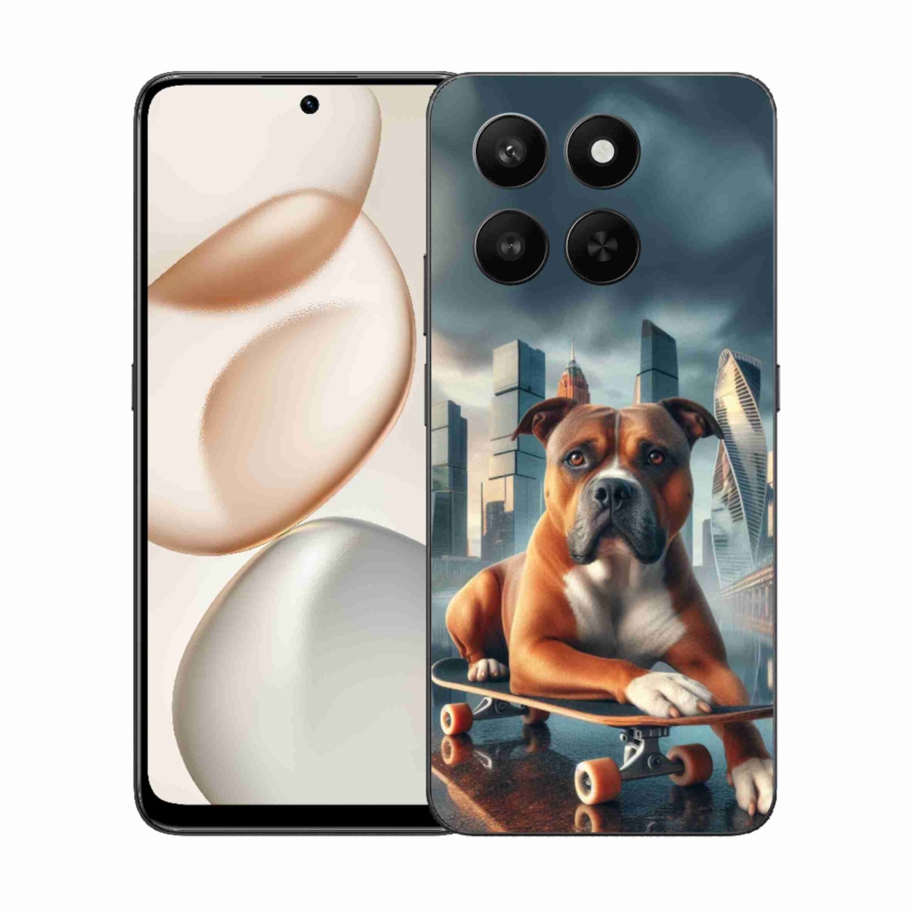 Gelový kryt mmCase na Honor 400 Smart 5G/4G/Honor X7d - pes na skateboardu