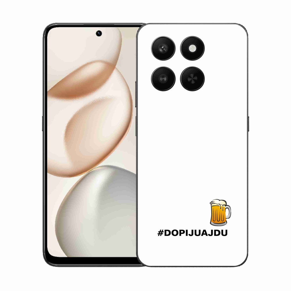 Gelový kryt mmCase na Honor 400 Smart 5G/4G/Honor X7d - pivní motiv 1 bílé pozadí