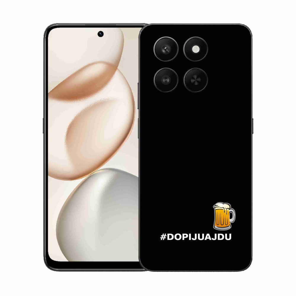 Gelový kryt mmCase na Honor 400 Smart 5G/4G/Honor X7d - pivní motiv 1 černé pozadí