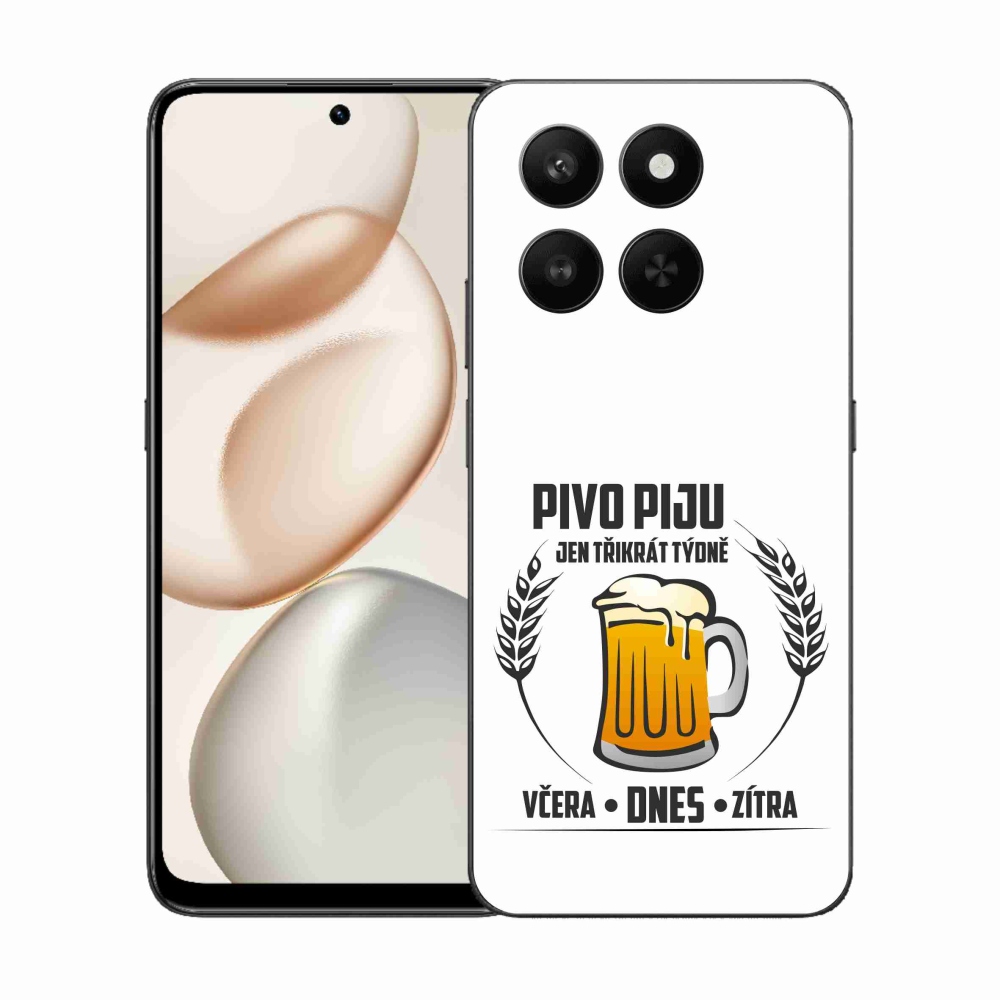 Gelový kryt mmCase na Honor 400 Smart 5G/4G/Honor X7d - pivní motiv bílé pozadí