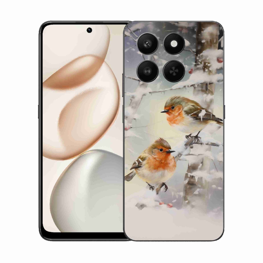 Gelový kryt mmCase na Honor 400 Smart 5G/4G/Honor X7d - ptáčci v zimě