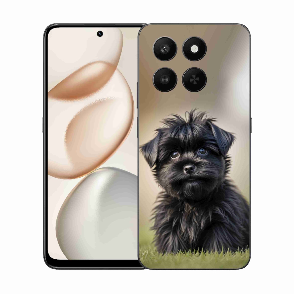 Gelový kryt mmCase na Honor 400 Smart 5G/4G/Honor X7d - roztomilý černý pejsek