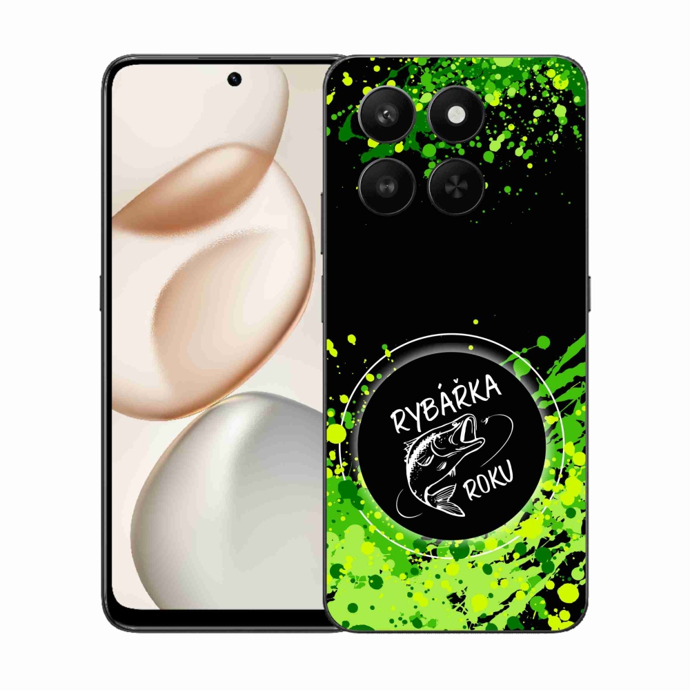 Gelový kryt mmCase na Honor 400 Smart 5G/4G/Honor X7d - rybářka roku černé pozadí