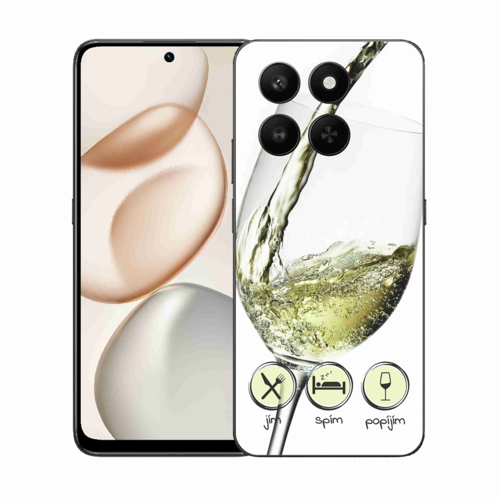 Gelový kryt mmCase na Honor 400 Smart 5G/4G/Honor X7d - sklenička vína bílé