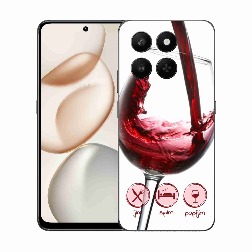 Gelový kryt mmCase na Honor 400 Smart 5G/4G/Honor X7d - sklenička vína červené