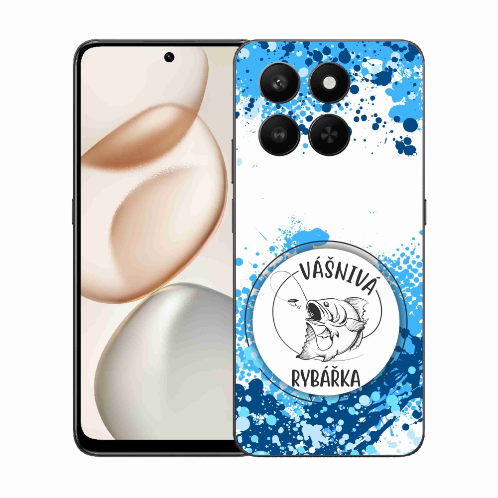 Gelový kryt mmCase na Honor 400 Smart 5G/4G/Honor X7d - vášnivá rybářka bílé pozadí