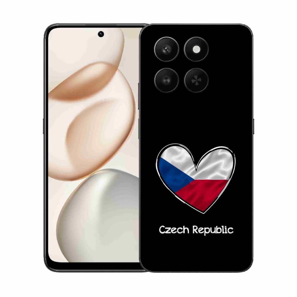 Gelový kryt mmCase na Honor 400 Smart 5G/4G/Honor X7d - vlajka srdce černé pozadí