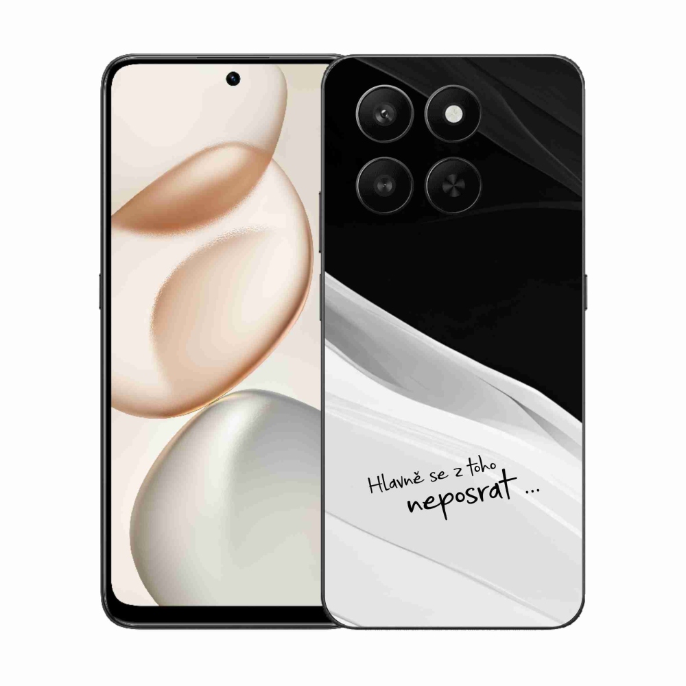 Gelový kryt mmCase na Honor 400 Smart 5G/4G/Honor X7d - vtipný text 13 bíločerné pozadí