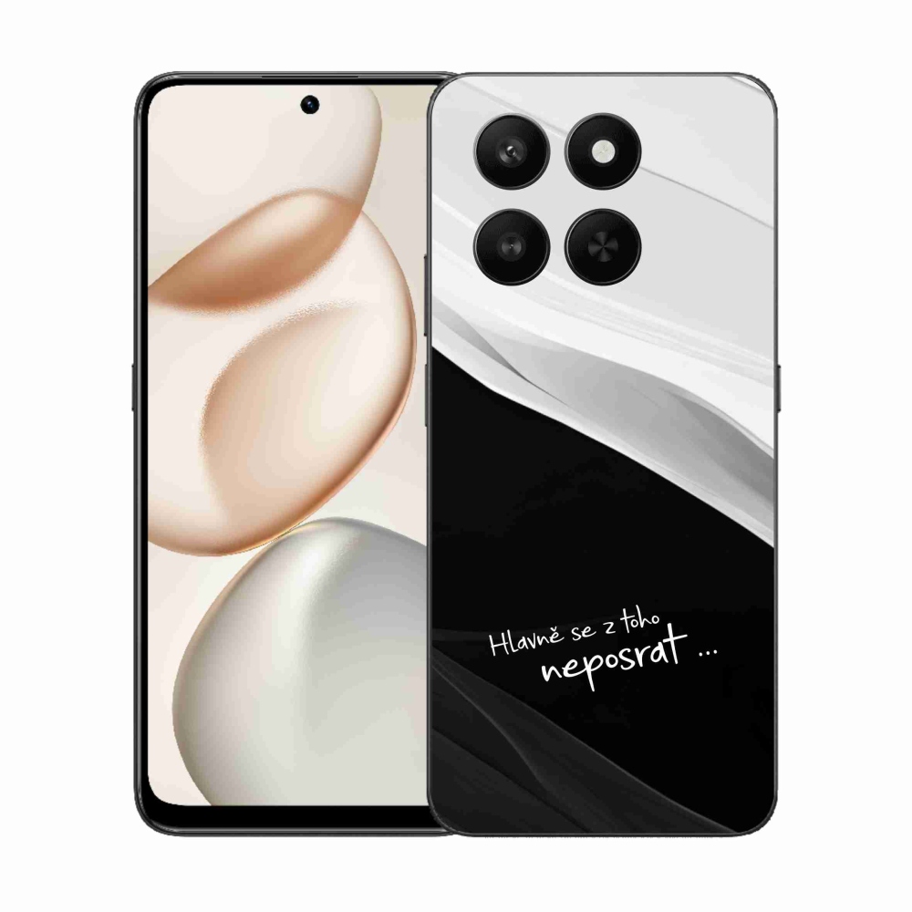 Gelový kryt mmCase na Honor 400 Smart 5G/4G/Honor X7d - vtipný text 13 černobílé pozadí