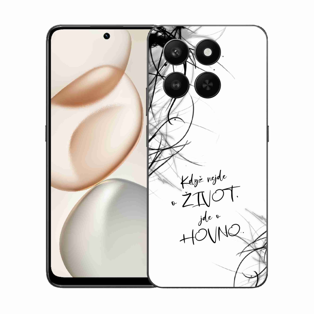 Gelový kryt mmCase na Honor 400 Smart 5G/4G/Honor X7d - vtipný text 16 bílé pozadí