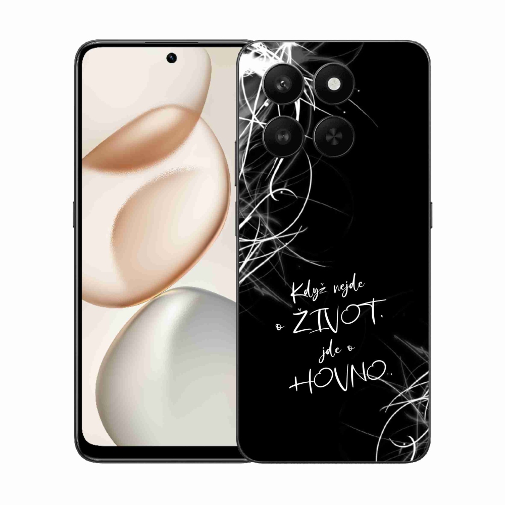 Gelový kryt mmCase na Honor 400 Smart 5G/4G/Honor X7d - vtipný text 16 černé pozadí