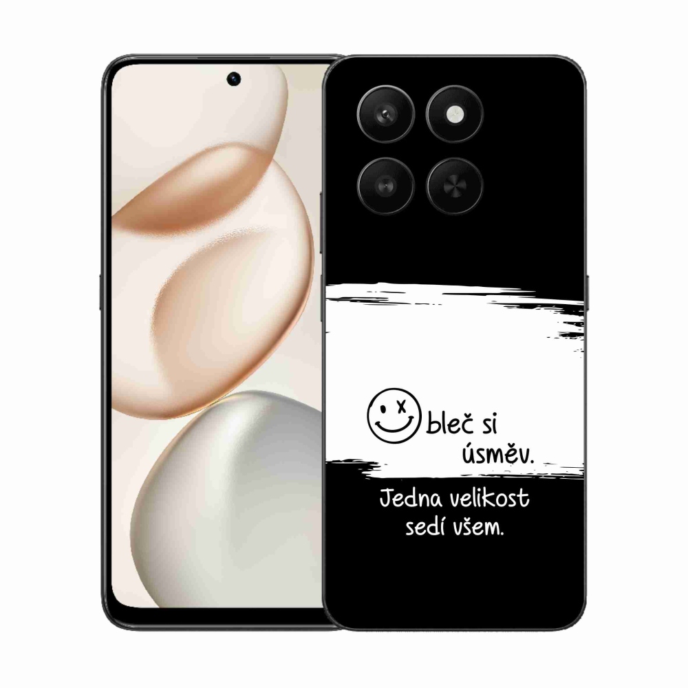 Gelový kryt mmCase na Honor 400 Smart 5G/4G/Honor X7d - vtipný text 8 bíločerné pozadí