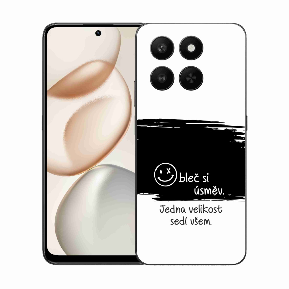 Gelový kryt mmCase na Honor 400 Smart 5G/4G/Honor X7d - vtipný text 8 černobílé pozadí