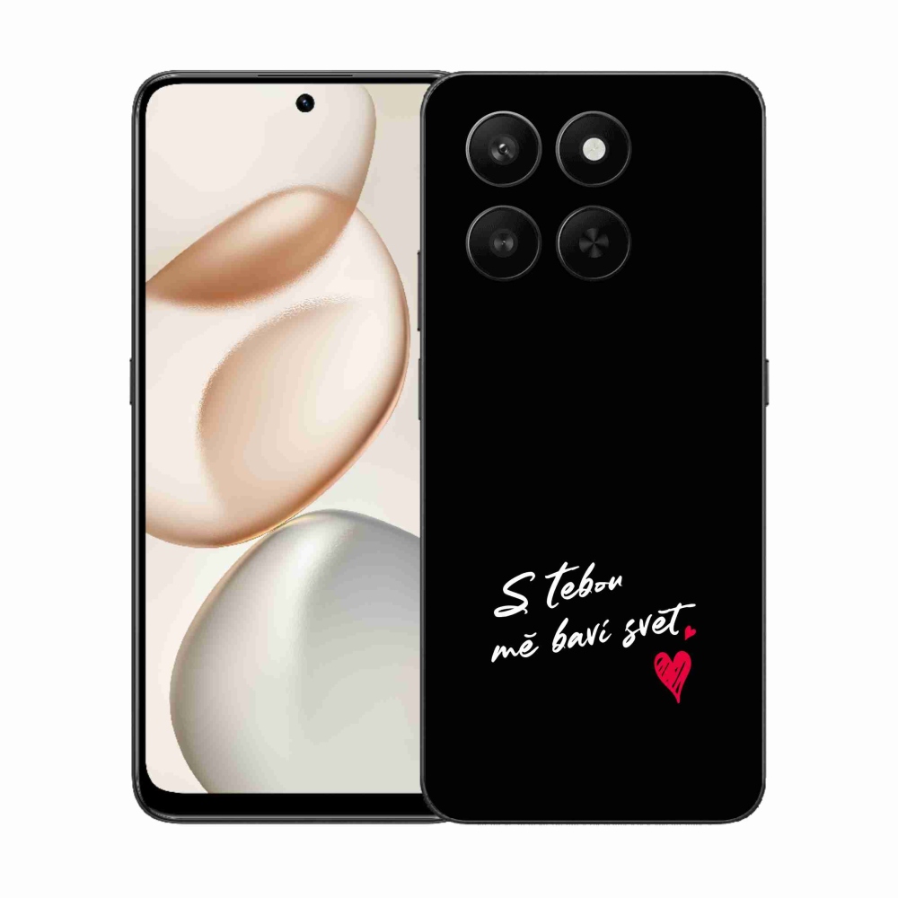 Gelový kryt mmCase na Honor 400 Smart 5G/4G/Honor X7d - zamilovaný text 1 černé pozadí