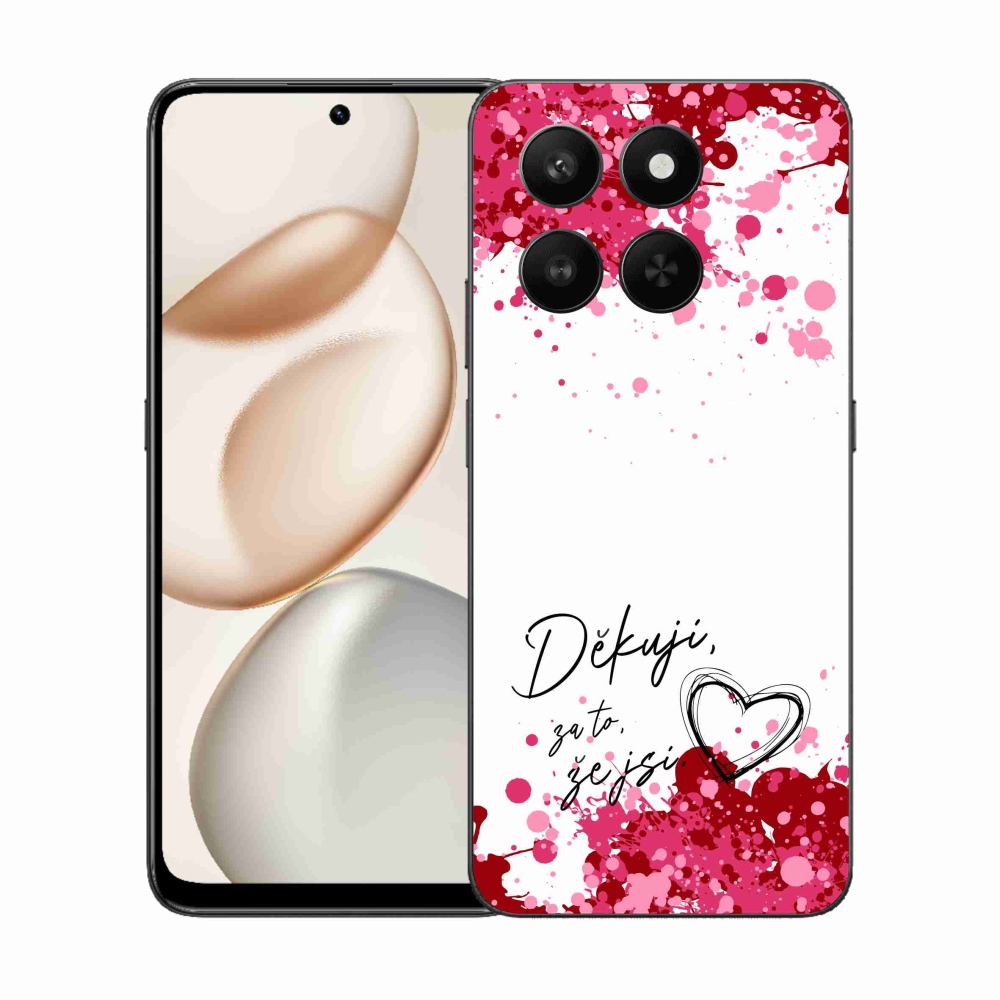 Gelový kryt mmCase na Honor 400 Smart 5G/4G/Honor X7d - zamilovaný text 2 bílé pozadí