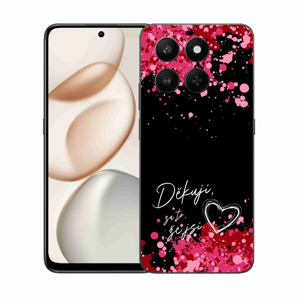 Gelový kryt mmCase na Honor 400 Smart 5G/4G/Honor X7d - zamilovaný text 2 černé pozadí