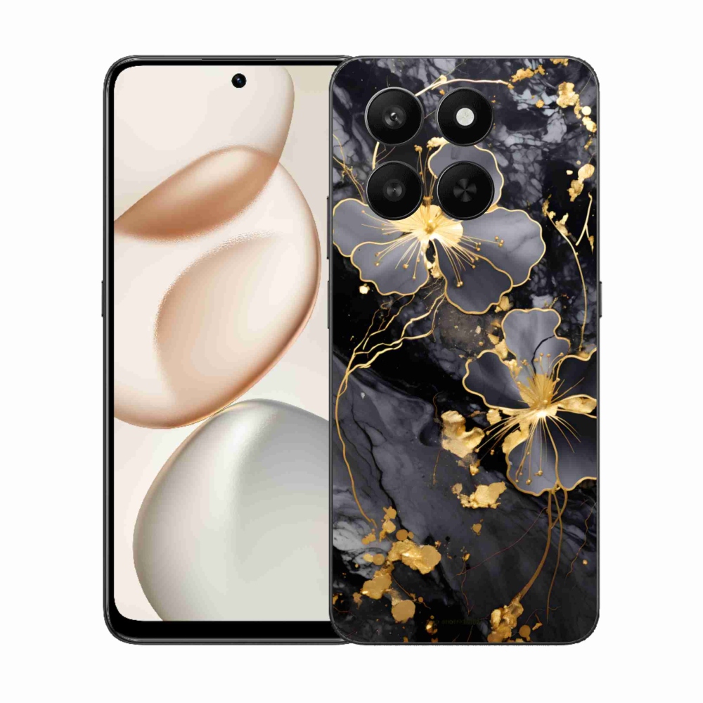 Gelový kryt mmCase na Honor 400 Smart 5G/4G/Honor X7d - zlaté květy