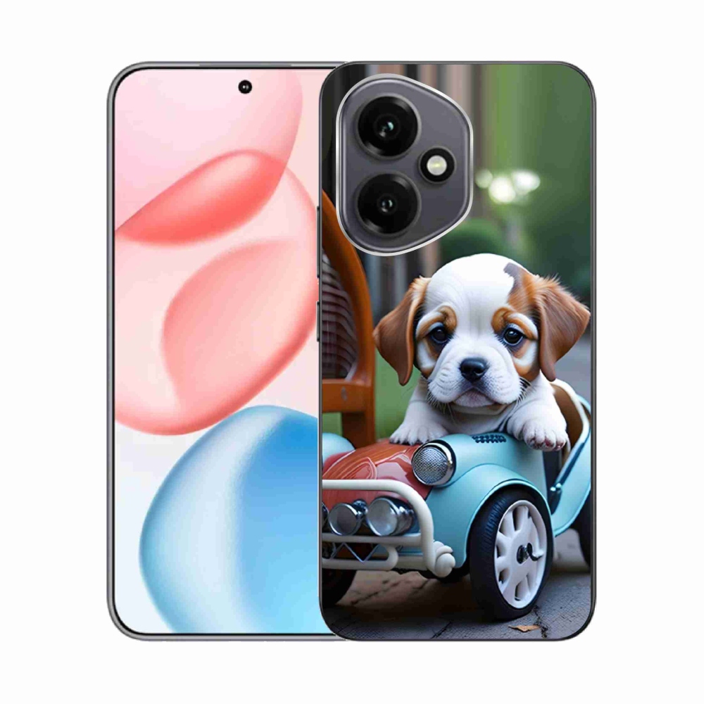Gelový kryt mmCase na Honor 400 - štěně v retro autě