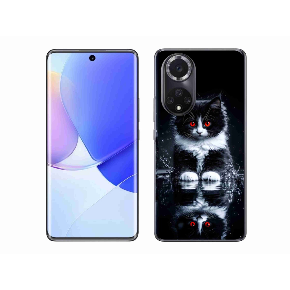 Gelový kryt mmCase na Honor 50 - černobílé kotě