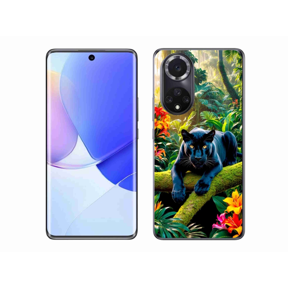 Gelový kryt mmCase na Honor 50 - černý panter v džungli