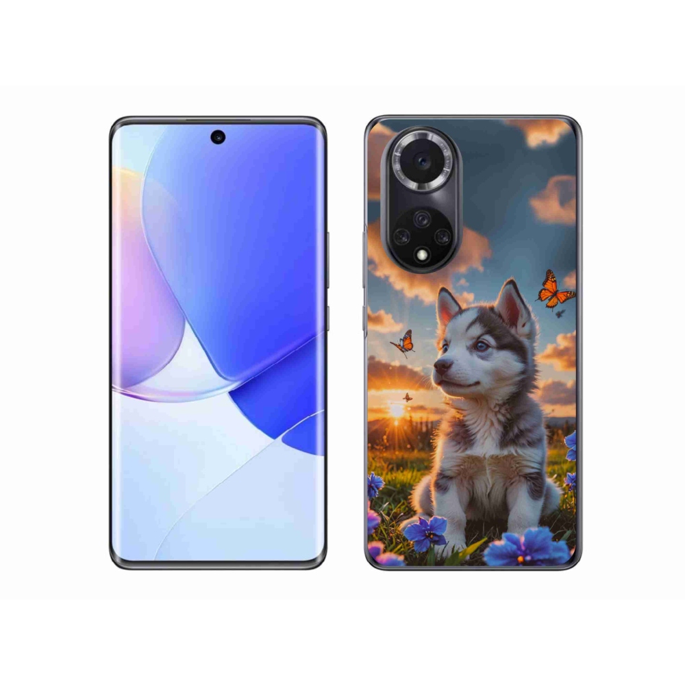 Gelový kryt mmCase na Honor 50 - husky při západu slunce