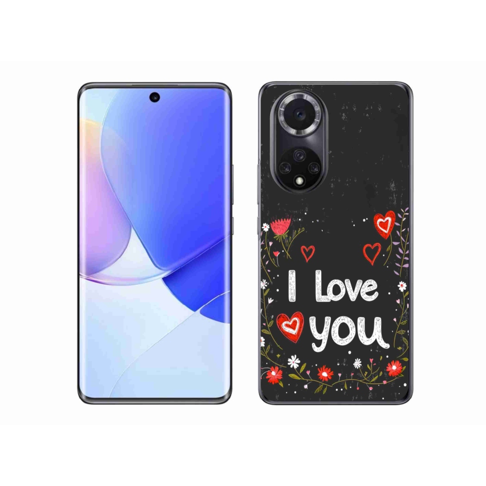 Gelový kryt mmCase na Honor 50 - I love you černé pozadí