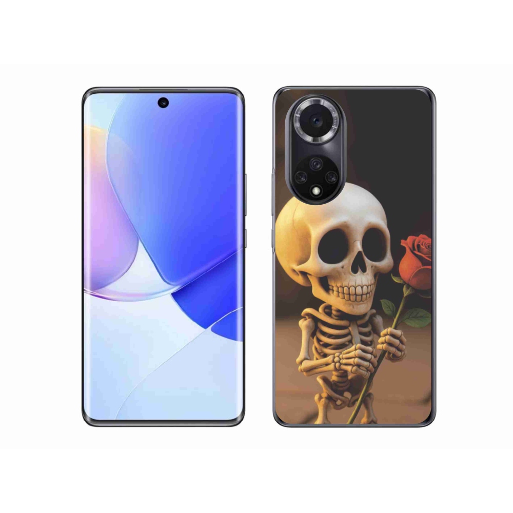 Gelový kryt mmCase na Honor 50 - kostlivec s růží