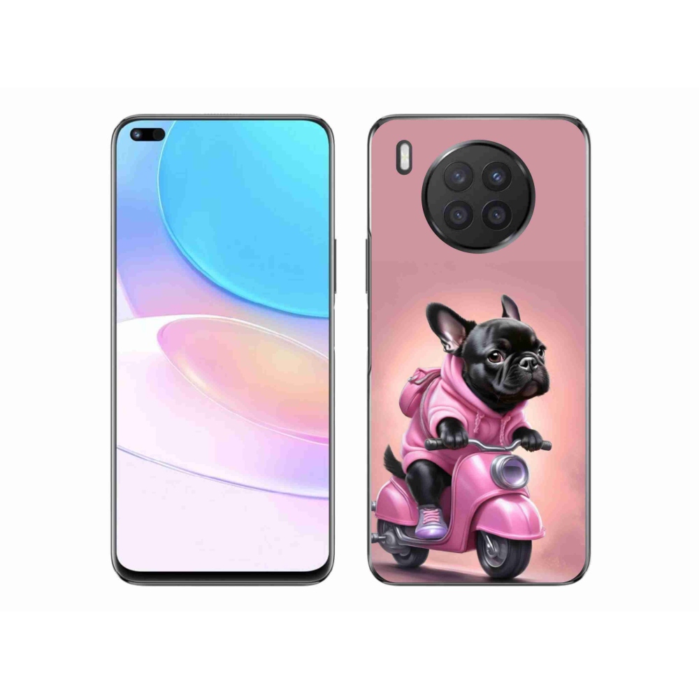 Gelový kryt mmCase na Honor 50 Lite - francouzský buldoček na skútru