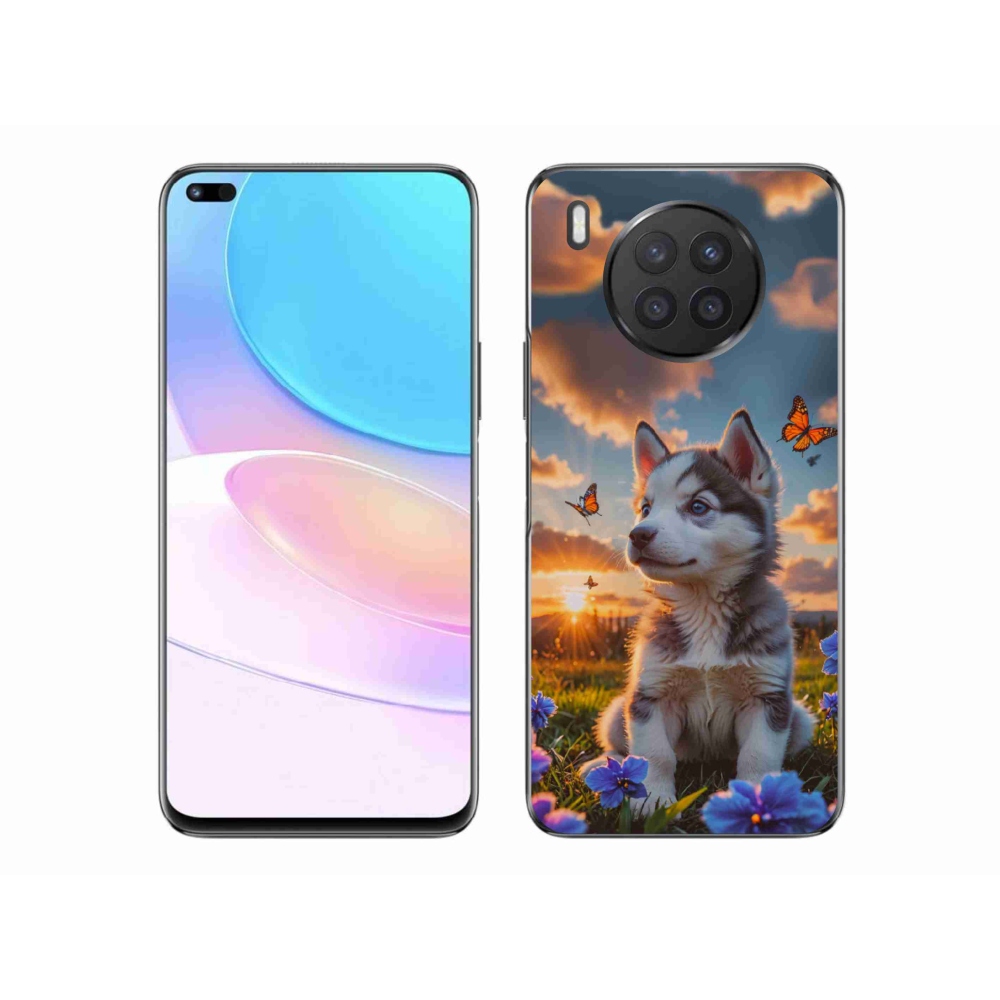 Gelový kryt mmCase na Honor 50 Lite - husky při západu slunce