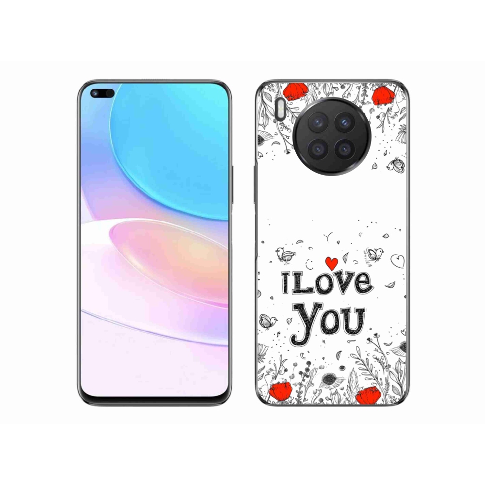 Gelový kryt mmCase na Honor 50 Lite - I love you bílé pozadí