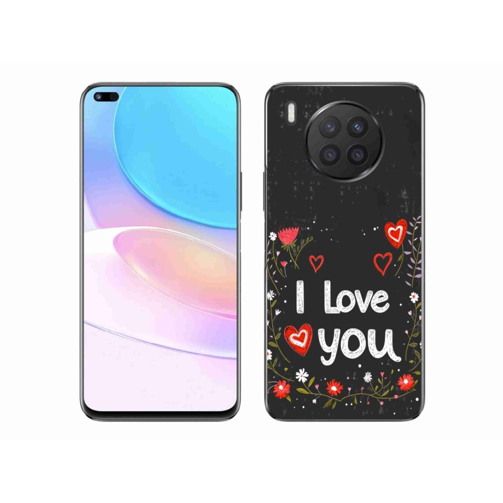 Gelový kryt mmCase na Honor 50 Lite - I love you černé pozadí