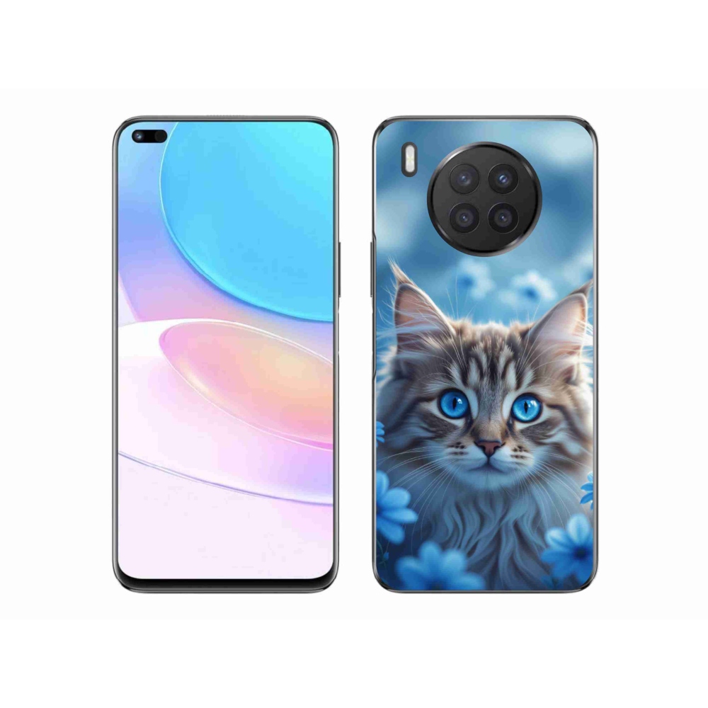 Gelový kryt mmCase na Honor 50 Lite - koťátko v modrých květech
