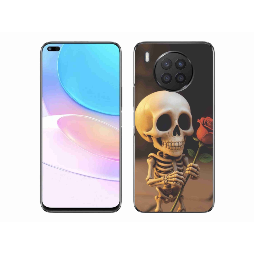 Gelový kryt mmCase na Honor 50 Lite - kostlivec s růží