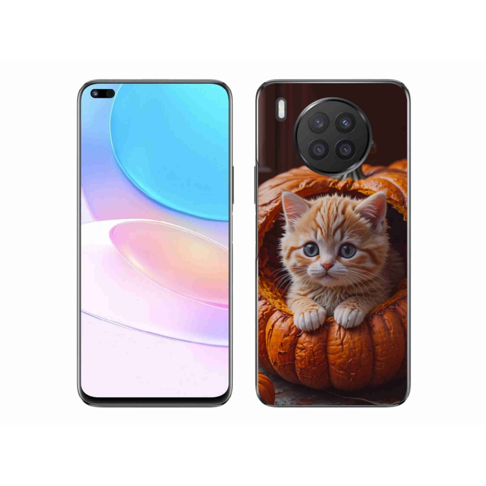 Gelový kryt mmCase na Honor 50 Lite - kotě a dýně 2