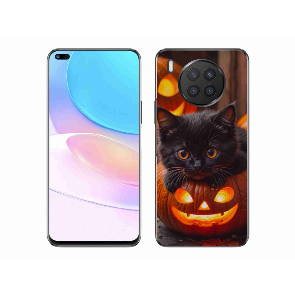Gelový kryt mmCase na Honor 50 Lite - kotě a dýně